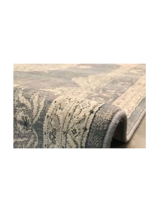 Bekas Carpets Rug Round with Fringes Gray