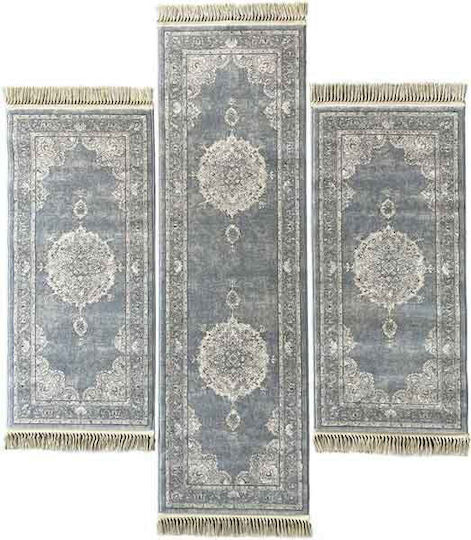 Bekas Carpets Χαλί Στρογγυλό με Κρόσια Γκρι Φ100cm