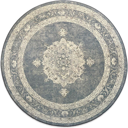Bekas Carpets Covor Rotund cu franjuri Gri