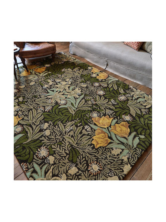 Morris & Co Bower Teppich Rechteckig Synthetisch,Polyester/Cotton/Leather Green