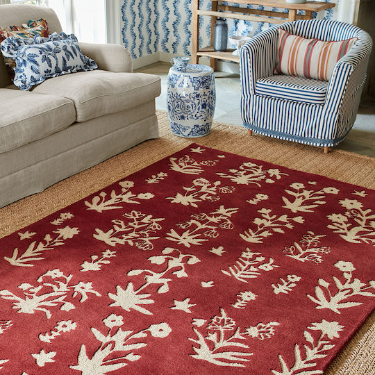 Sanderson Woodland Glade Teppich Rechteckig Synthetisch,Polyester/Cotton/Leather Damson Red
