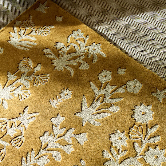 Sanderson Woodland Glade Teppich Rechteckig Synthetisch,Polyester/Cotton/Leather Gold