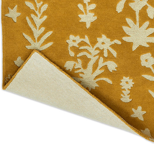 Sanderson Woodland Glade Teppich Rechteckig Synthetisch,Polyester/Cotton/Leather Gold
