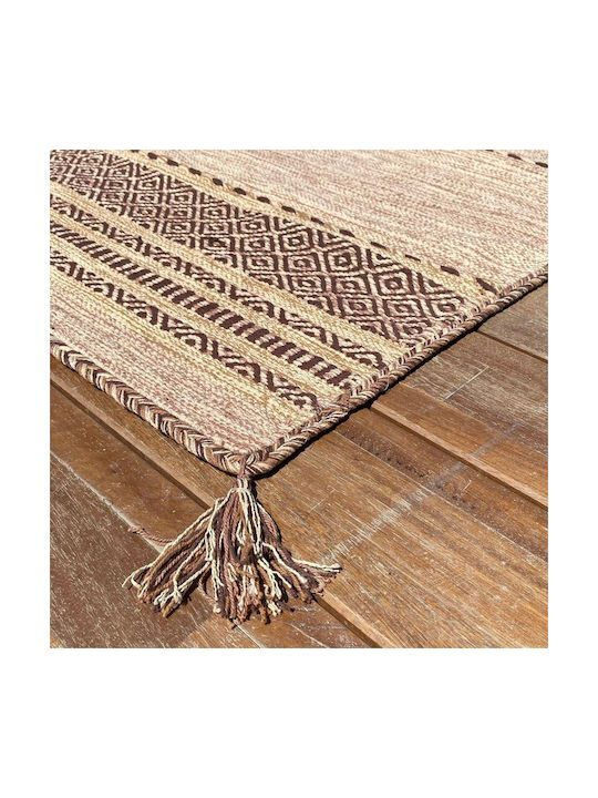 Koulis Carpets Mykonos Χαλί Διάδρομος Καλοκαιρινό Βαμβακερό Μπεζ 70x200cm