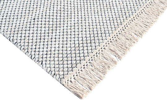 Balsan Woolen Kilim Rug Rectangular Wool Ecru
