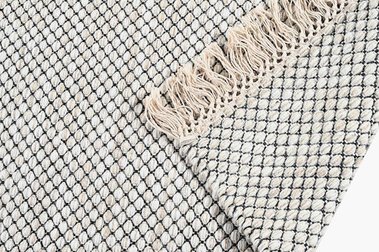 Balsan Woolen Kilim Rug Rectangular Wool Ecru