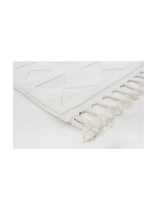 Ezzo Perla D066a1a Χαλί Τζακιού Ορθογώνιο με Κρόσια Cream 133x190cm