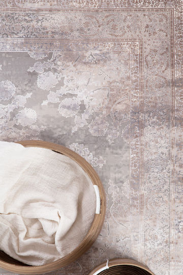 Royal Carpet Bamboo Silk 8098a Χαλί Ορθογώνιο Μεταξένιο L.Grey D.Beige 160x230cm