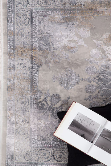 Royal Carpet Bamboo Silk 8098a Χαλί Ορθογώνιο Μεταξένιο L.Grey D.Beige 160x230cm