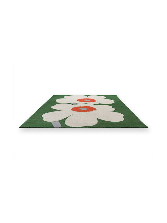 Marimekko Unikko 60th Anniversary 433007 Handgefertigt Teppich Außenbereich Rechteckig Synthetisch,Polyester/Cotton/Leather Green