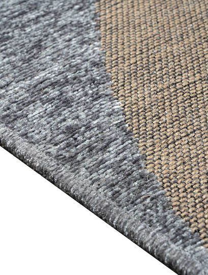 Madi Teppich Rechteckig Synthetisch,Polyester/Cotton/Leather Beige Grey