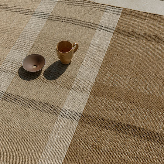 Brink & Campman Zona Block Stripe Handgefertigt Teppich Außenbereich Rechteckig Synthetisch,Polyester/Cotton/Leather Cashew