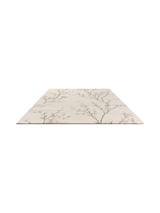 Laura Ashley Pussy Willow Handmade Rug Rectangular Gray