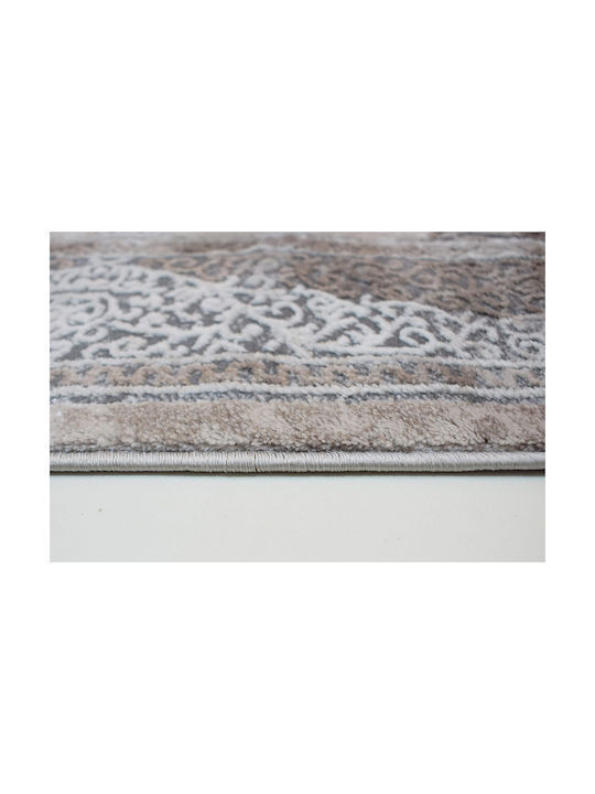 Tzikas Carpets Elements 33116- Teppich Rechteckig Synthetisch,Polyester/Cotton/Leather Beige-Brown-Brown-Grey-Gold