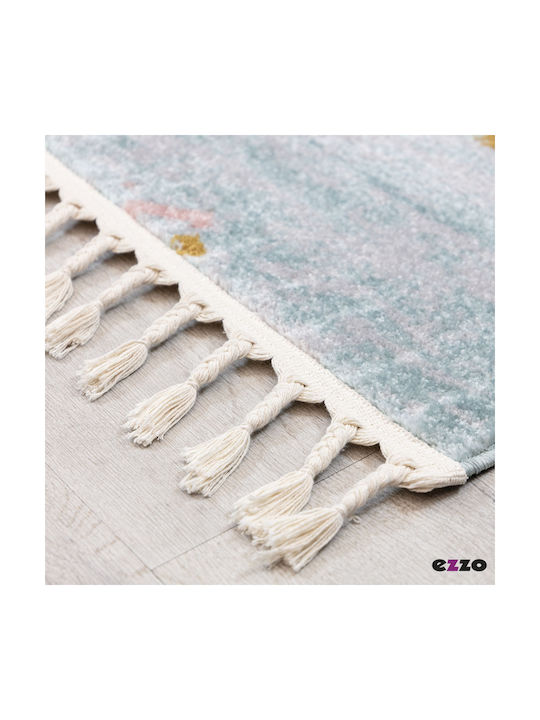 Ezzo Marrakesh B803AX6 Rug Rectangular with Fringes Light Blue