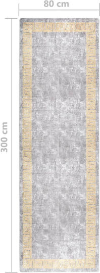 vidaXL Αντιολισθητικό Χαλί Διάδρομος Γκρι 80x300cm