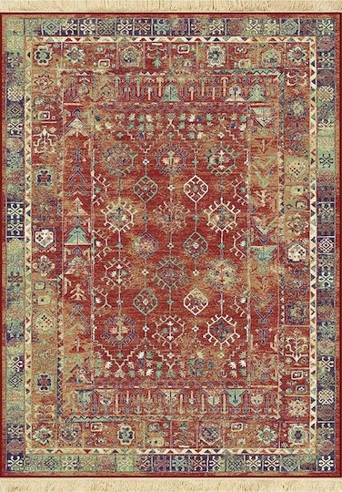 Newplan Sonia 9937/301220 Teppich Rechteckig Synthetisch,Polyester/Cotton/Leather mit Fransen Multicolour