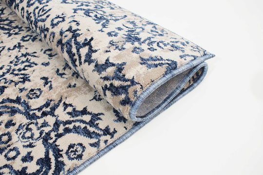 Madi 5896 Teppich Rechteckig Synthetisch,Polyester/Cotton/Leather Beige / Navy
