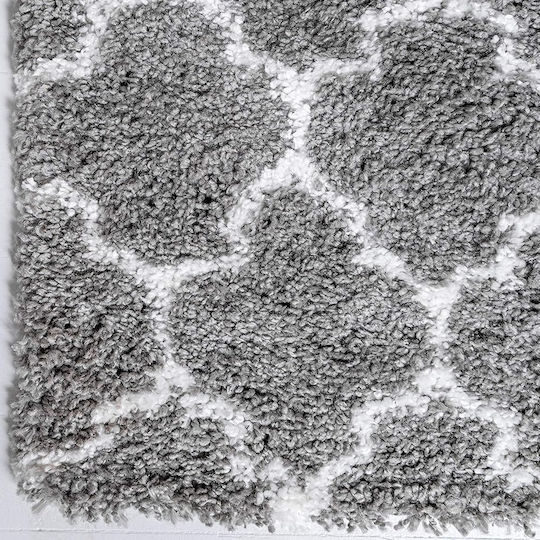 Saray Home Moroccan 283 Teppich Rechteckig Zottelig Synthetisch,Polyester/Cotton/Leather Grey