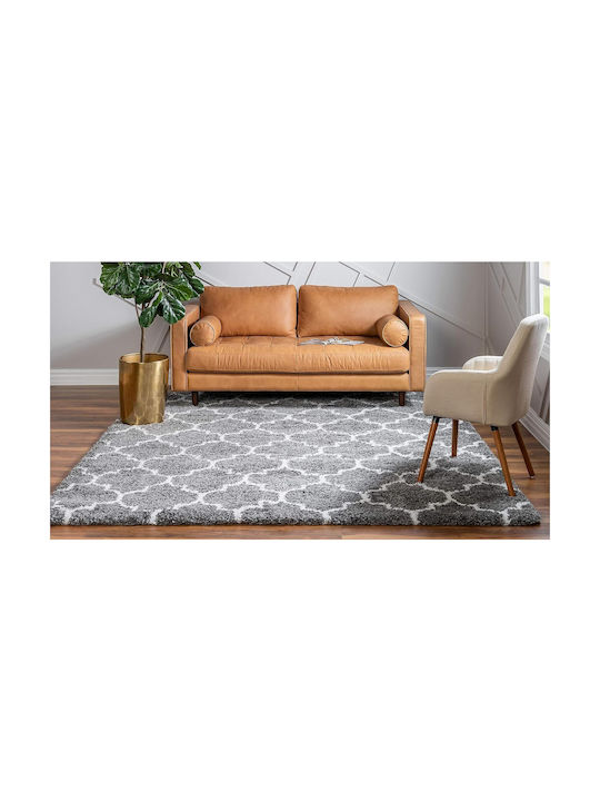 Saray Home Moroccan 283 Teppich Rechteckig Zottelig Synthetisch,Polyester/Cotton/Leather Grey