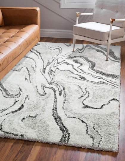 Saray Home Moroccan Abstract Χαλί Ορθογώνιο Shaggy Ιβουάρ / Γκρι 240x300cm