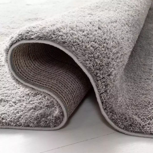 Saray Home Velvet Χαλί Ορθογώνιο Shaggy Ανοιχτό Γκρι 160x230cm