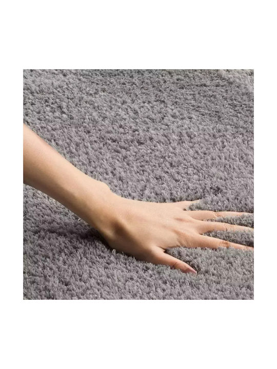 Saray Home Velvet Covor Rectangular Shaggy Gri deschis