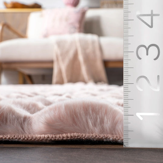 Saray Home Solid Design Antiderapant Covor Rectangular Shaggy Din blană Pulbere