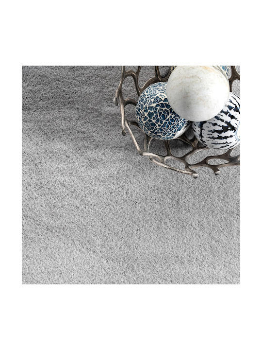 Saray Home Solid Rutschfest Teppich Rechteckig Zottelig Pelzige Gray