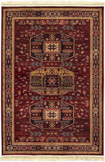 Newplan Persia 6057 Synthetisch,Polyester/Cotton/Leather mit Fransen Burgundy