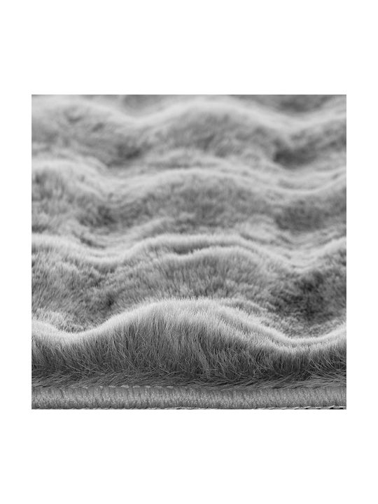 Beauty Home Non-slip Rectangular Shaggy Gray Living Room Rug 67x140cm 9649-67X140-GRAY