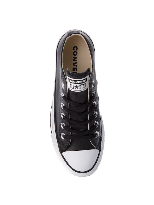 Chuck Taylor All Star Lift Clean Leather Low Top Флатформи Маратонки Черно / Бяло