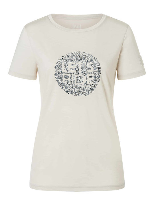 Women's Athletic Crop T-shirt Fast Drying Ecru