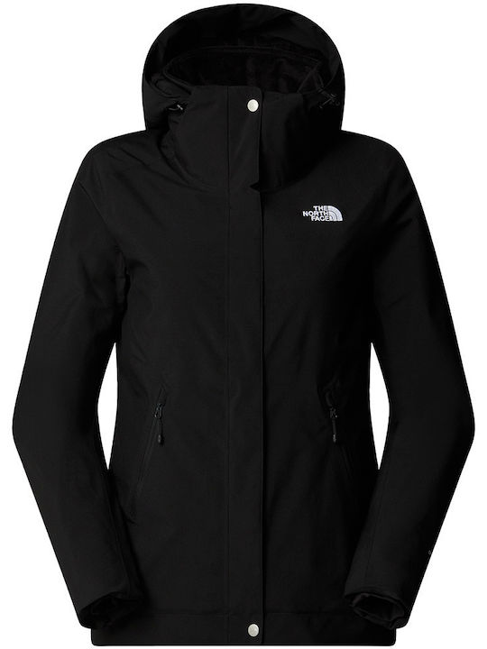 Inlux Insulated Women's Sports Jacket for Winter with Hood Tnf Black