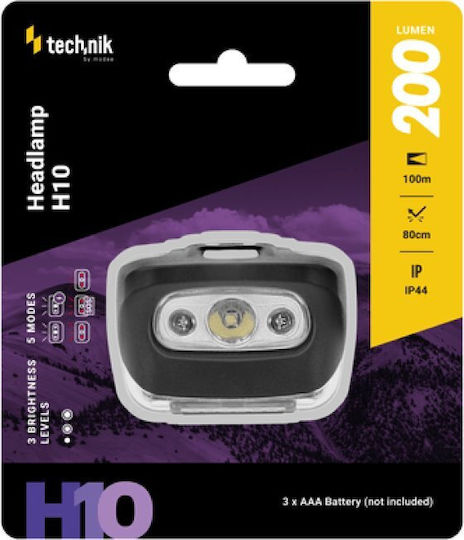 Technik Φακός Κεφαλής LED με Μέγιστη Φωτεινότητα 200lm H10