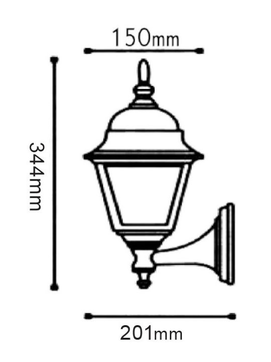 Aca Wall-Mounted Outdoor Lantern E27 IP44 20.1x34.4εκ.