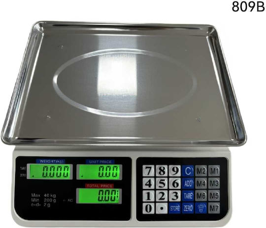 Electronic Retail Scale with Weighing Capacity of 40kg and Division 200gr