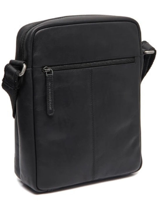 Geantă De Umăr / Tip Crossbody Bărbătească Din Piele Neagră