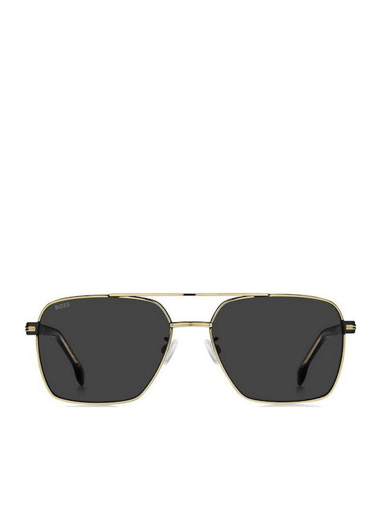 Boss Boss Men's Sunglasses with Gold Metal Frame and Gray Lens