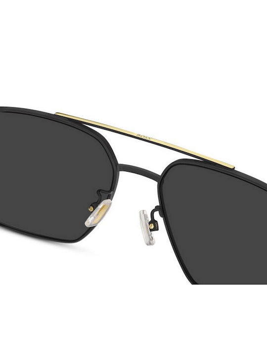 Boss Boss Men's Sunglasses with Gold Metal Frame and Gray Lens