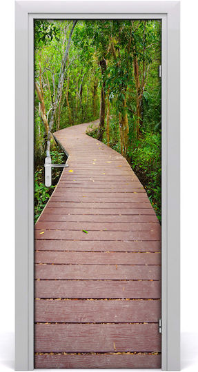 Path In Jungle Self-adhesive Wall Mural Door 75x205 Cm