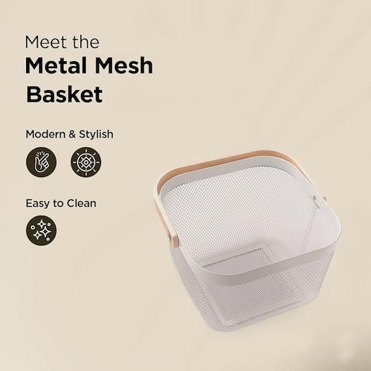 Organizator Pentru Chiuveta De Bucătărie Din Metal Alb 21.5x21.5x16.5cm