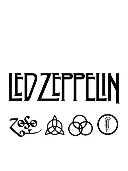 Овърсайз Тениска Led Zeppelin Лого Арт Rock Avenue Бяла