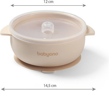 Babyono Baby Food Bowl made of Silicone Beige