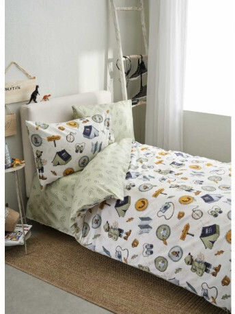 Vesta Home Set Kinderbettbezug Einzel mit Kissenbezug Baumwolle Mehrfarbig 170x240cm