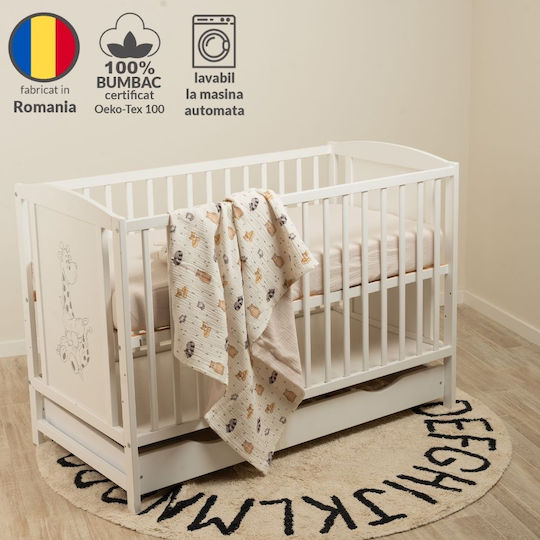 Kidizi Decke Wickeltücher für Kinderzimmer Baumwolle Beige 100x100cm