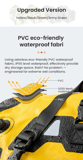 Loboo Waterproof Motorcycle Tail Bag 40lt Yellow