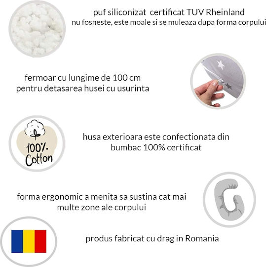 Kidizi Perna Pentru Sarcină Și Alăptare Gri 300cm