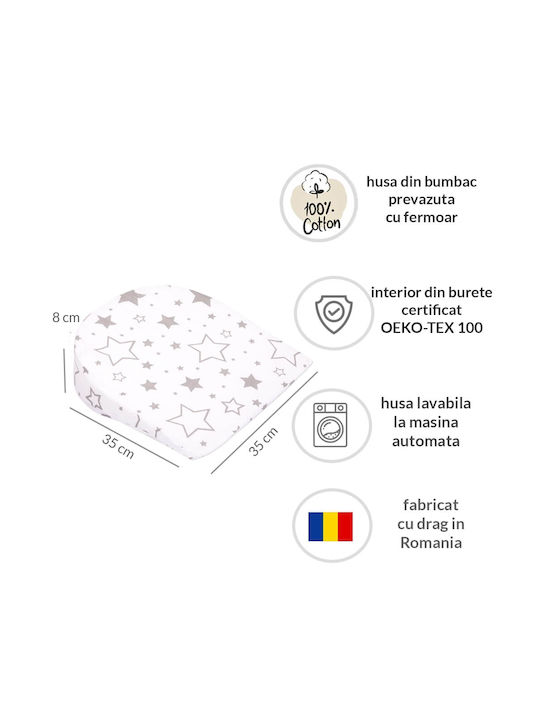 Kidizi Pernă pentru bebeluși pentru întoarcerea pe spate Galaxy Grey 35x35buc