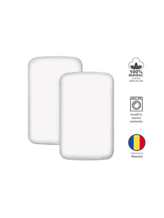 Kidizi Seturi de cearșafuri pentru bebeluși Pentru Patut Bumbac cu Cauciuc Gri 90x50buc 2buc